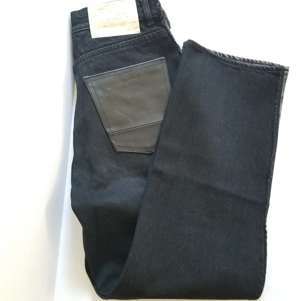 Golden Goose Two Tone High Rise Straight Leg Leather Pocket Jeans Size 2… - Picture 4 of 15